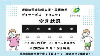 現在の空き状況につきまして